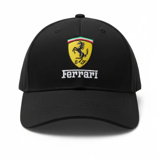 Ferrari Black Cap with Shield Logo 